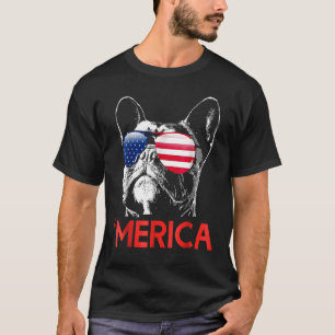 Merica French Bulldog American Flag 4th Of July Fr T-Shirt
