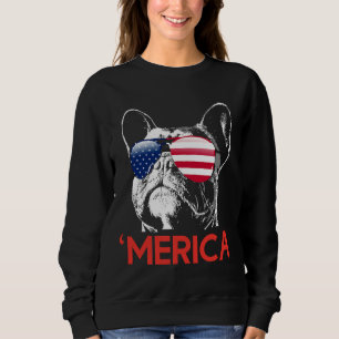 Merica French Bulldog American Flag Sweatshirt