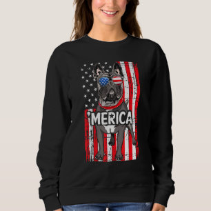 Merica French Bulldog Usa American Flag Cool Dog 4 Sweatshirt