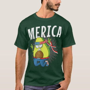 Merica Funny Avocado Rock Hands USA America 4th of T-Shirt