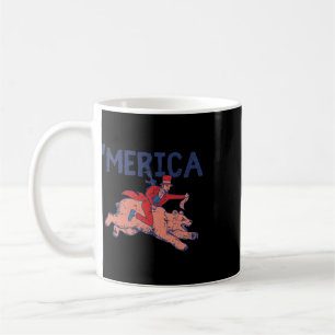Merica Funny Us 4th Of July Lincoln Riding Bear Pa Coffee Mug