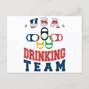 Merica Funny USA Drinking Team Patriotic USA Amer Holiday Postcard