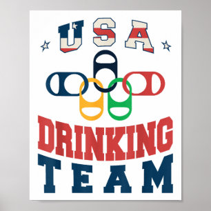 Merica Funny USA Drinking Team Patriotic USA Ameri Poster