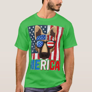 Merica German Shepher Dog 4th of July Gifts Americ T-Shirt