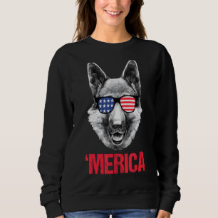 Merica German Shepherd American Flag Sunglasses 4t Sweatshirt