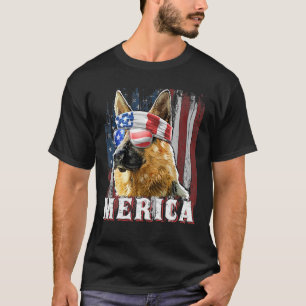 Merica German Shepherd Dog 4Th Of July American T-Shirt