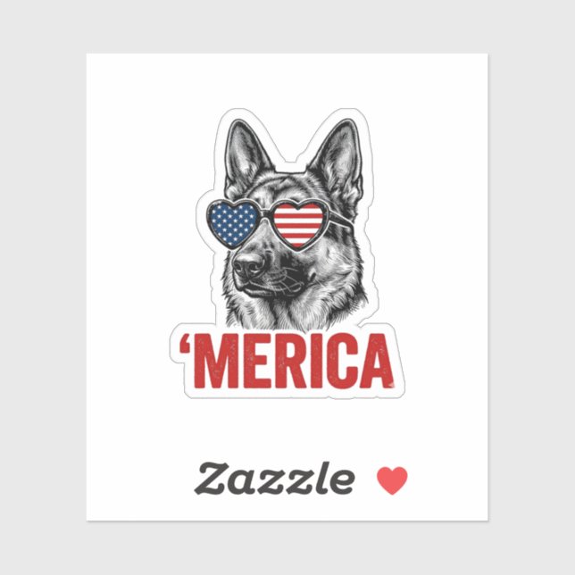 Merica German Shepherd Flag Sunglasses Shirt Desig (Sheet)