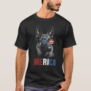 MERICA German Shepherd Sunglasses 4th of July USA T-Shirt