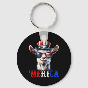 Merica Goat Patriotic 4th Of July Funny Kids Men W Key Ring