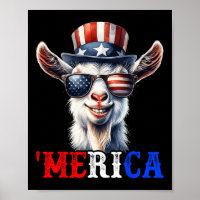 Merica Goat Patriotic 4th Of July Funny Kids Men W