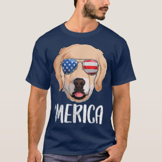 Merica Golden Retriever Dog 4th of July American F T-Shirt