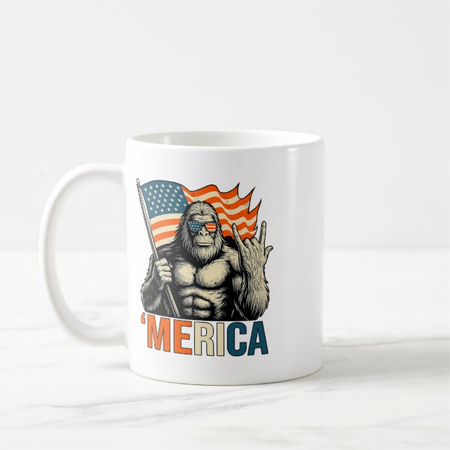 ‘merica Gorilla Flag Sungles Funny Patriotic  Coffee Mug (Left)