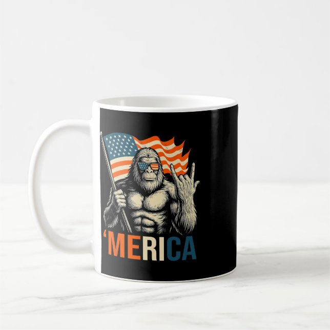 ‘merica Gorilla Flag Sungles Funny Patriotic  Coffee Mug (Left)