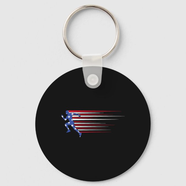 ‘merica Gorilla Flag Sungles Funny Patriotic  Key Ring (Front)
