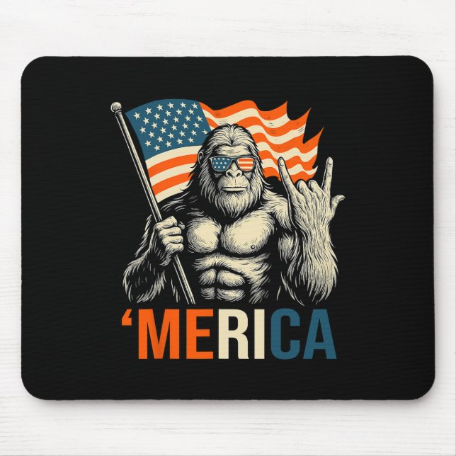 ‘merica Gorilla Flag Sungles Funny Patriotic  Mouse Mat (Front)