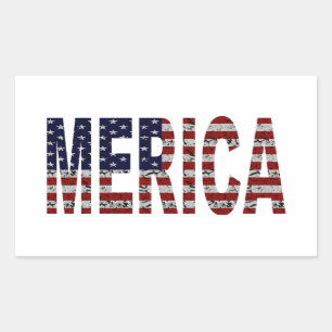 'MERICA - Grunge USA Flag Rectangular Sticker
