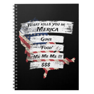 Merica Humour America USA Funny Patriotism Notebook