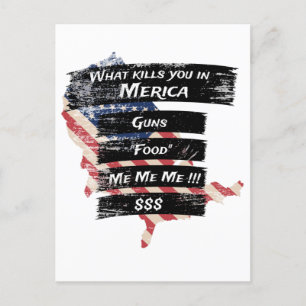 Merica Humour America USA Funny Patriotism Postcard