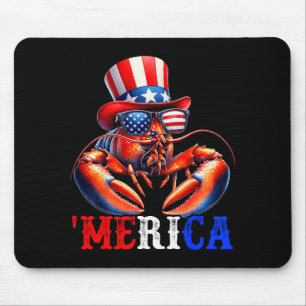 Merica Lobster Patriotic 4th Of July Funny Kids Me Mouse Mat