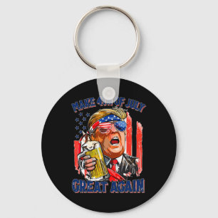 Merica Make 4th Of July Great Again Men Drinking B Key Ring