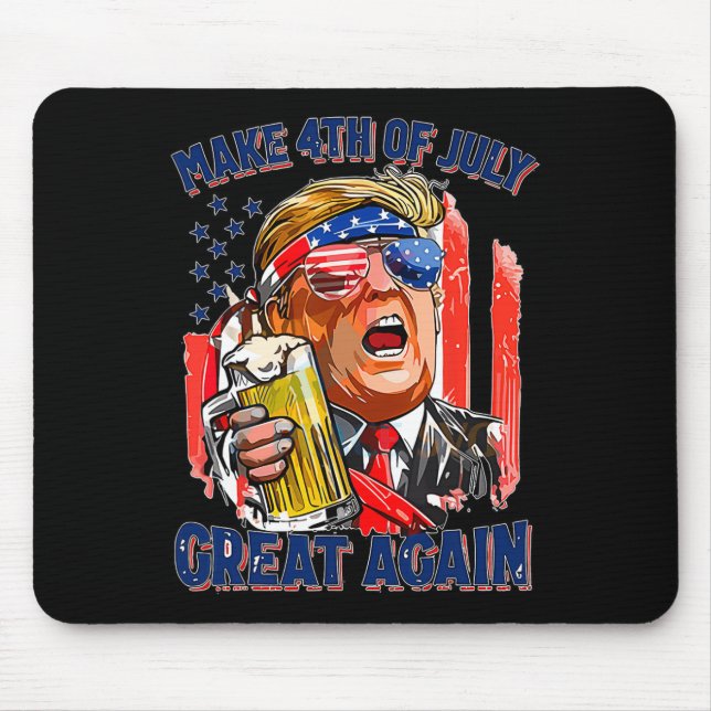 Merica Make 4th Of July Great Again Men Drinking B Mouse Mat (Front)