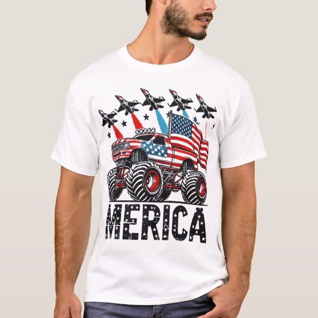 Merica Monster Truck T-Shirt (Front)