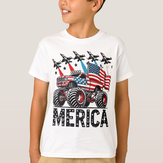 Merica Monster Truck T-Shirt (Front)