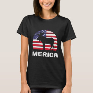 Merica Moose American Flag Usa Patriotic Independe T-Shirt