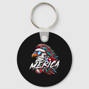 Merica Mullet Eagle Funny 4th Of July Key Ring