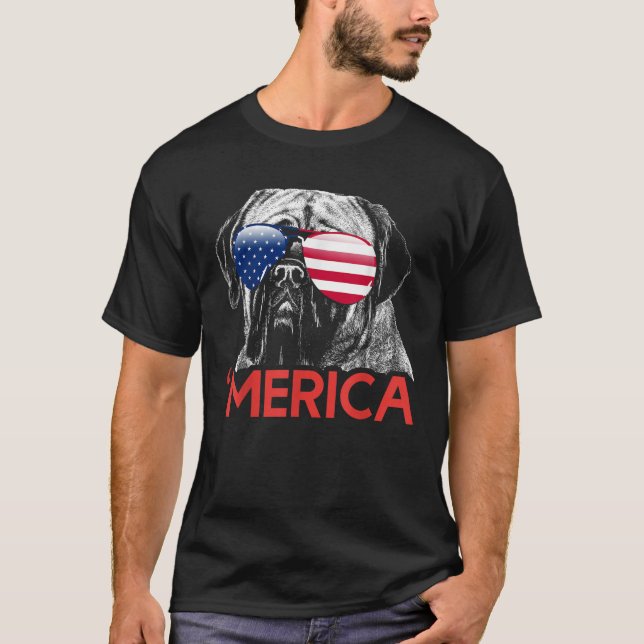 Merica Neapolitan Mastiff American Flag 4th of Jul T-Shirt (Front)