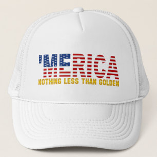 'MERICA "Nothing Less Than Golden" USA Flag Hat