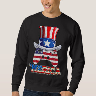 Merica Patriotic American 4th Of July Video Gamer Sweatshirt