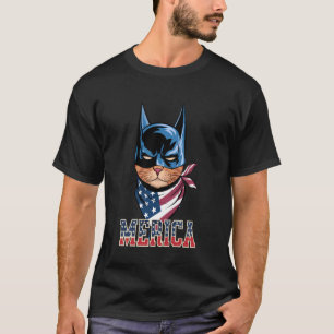 Merica Patriotic Cat - Cat Lover 4th Of July Pet O T-Shirt