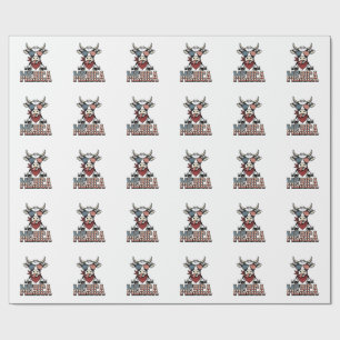 Merica Patriotic Cow Vintage Engraving Graphic_1 Wrapping Paper