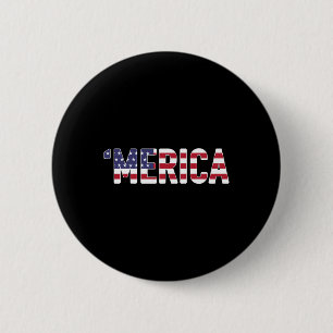 Merica - Patriotic Flag Usa United States America 6 Cm Round Badge