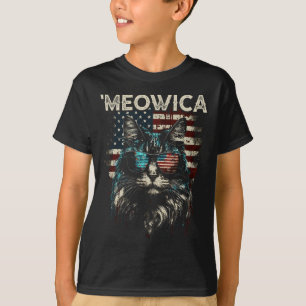 Merica Patriotic Maine Coon Cat T-Shirt