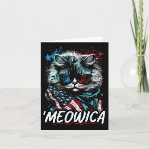 Merica Patriotic Persian Cat Card