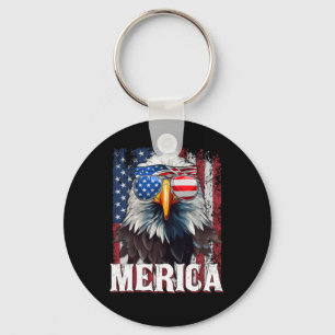 Merica - Patriotic Usa Eagle Of Freedom - 4th Of J Key Ring