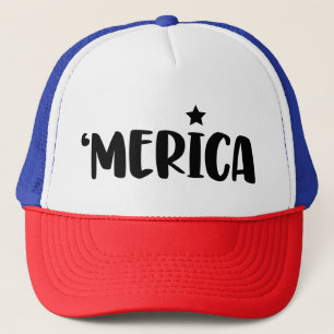 MERICA Patriotic USA Flag Colours Pride Trucker Hat
