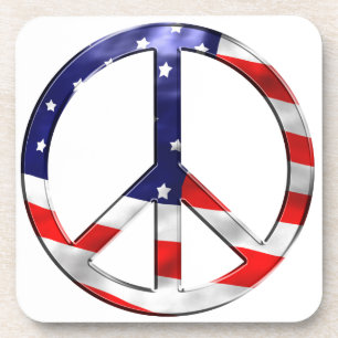 merica peace sign coaster