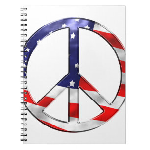 merica peace sign notebook