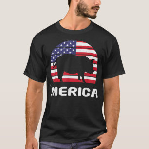 Merica Pig American Flag USA Patriotic Independenc T-Shirt