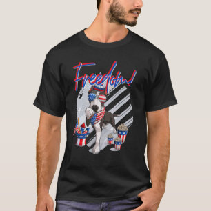 Merica Pitbull Dog 4th Of July American Flag T-Shirt