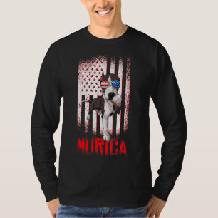 Merica Pitbull Dog Usa American Flag 4th Of July P T-Shirt