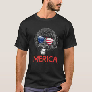 Merica Portuguese Water Dog American Flag 4th Of J T-Shirt