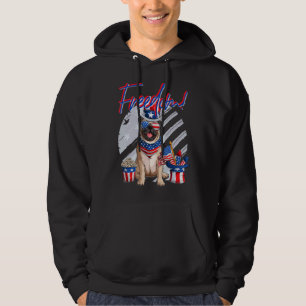 Merica Pug Dog 4th Of July American Flag Hoodie