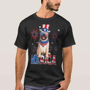 Merica Pug Dog With Sunglasses July 4th - Pug 4th T-Shirt