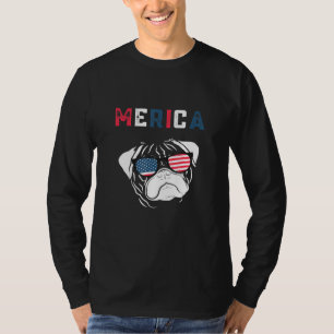 Merica Pug Vintage Faded Merica Pug T-Shirt