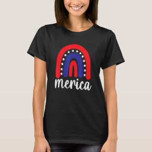 Merica Rainbow America American Flag Patriotic 4th T-Shirt