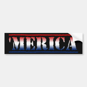 'MERICA Red White & Blue Bumper Sticker
